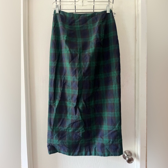 Robin Sinkler Vintage Green and Blue Plaid Pencil Skirt - Picture 3 of 6